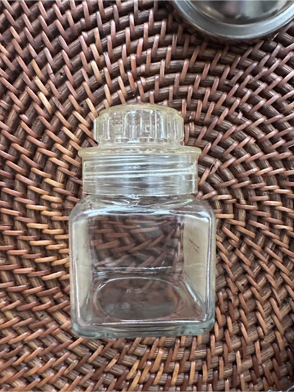 SQUIBB Antique Clear Glass Apothecary Dicalcium Phosphate Compound Jar